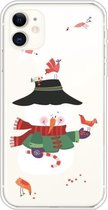 Voor iPhone 11 Trendy schattig kerstpatroon Case Clear TPU Cover Phone Cases (Birdie Snowman)