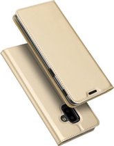 DUX DUCIS Skin Pro Series horizontale flip PU + TPU lederen hoes voor Samsung Galaxy J6 Plus, met houder en kaartsleuven (goud)