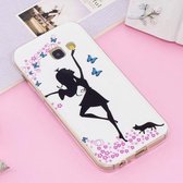 Voor Galaxy A3 (2017) Noctilucent IMD Dancing Girl Pattern Soft TPU Back Case Protector Cover