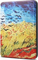 Van Gogh olieverfschilderij patroon horizontale flip PU + TPU lederen beschermhoes voor Amazon Kindle Paperwhite 4 (2018), met slaap- en wekfunctie