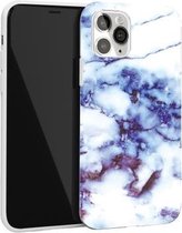 Glanzend marmeren patroon TPU beschermhoes voor iPhone 12 Pro Max (paars)