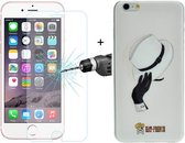 ENKAY Hat-Prince 2-in-1 creatief karakterpatroon Wit TPU-beschermhoes + 0.26mm 9H + oppervlaktehardheid 2.5D explosieveilige gehard glasfilm voor iPhone 6 Plus & 6s Plus