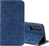 Voor Oppo Reno3 Pro / Find X2 Lucky Flowers Embossing Pattern Magnetische horizontale flip lederen tas met houder & kaartsleuven (blauw)