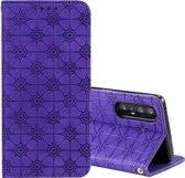 Voor Oppo Reno3 Pro / Find X2 Lucky Flowers Embossing Pattern Magnetische horizontale flip lederen tas met houder & kaartsleuven (paars)