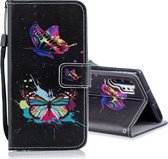 Voor Galaxy Note 10 Pro Gekleurde Tekening Patroon Horizontale Flip PU Leren Case met Houder & Kaartsleuven & Portemonnee & Lanyard (Kleurrijke Vlinder)