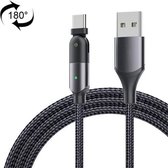 ZFXCT-WY0G 3A USB naar USB-C / Type-C 180 graden roterende elleboog oplaadkabel, lengte: 1,2 m (grijs)