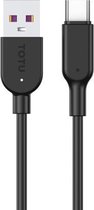 TOTUDESIGN BT-002 Jane-serie 5A Type-C / USB-C snellaadgegevenskabel, lengte: 1,2 m (zwart)