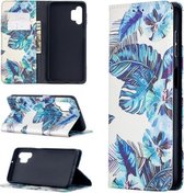 Voor Samsung Galaxy A32 5G Gekleurde Tekening Patroon Onzichtbare Magnetische Horizontale Flip PU Lederen Case met Houder & Kaartsleuven & Portemonnee (Blauw Blad)