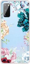 Voor Galaxy A41 schokbestendig geverfd transparant TPU beschermhoes (Gem Flower)