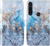 Voor Motorola Moto G8 Play 3D-schilderij Gekleurde tekening Patroon Horizontaal Flip TPU + PU lederen hoes met houder & kaartsleuven & portemonnee & lanyard (Melkweg)