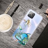 Voor Huawei Nova 8 SE schokbestendig geverfd transparant TPU beschermhoes (zeemeermin)