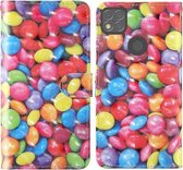 Voor Geschikt voor Xiaomi Redmi 9C 3D-schilderij Gekleurd tekeningpatroon Horizontaal Flip TPU + PU-lederen hoes met houder & kaartsleuven & portemonnee & lanyard (gekleurd suiker)