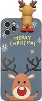 Voor iPhone 11 Pro Christmas Series Painted Pattern Liquid TPU Case (Grey Elk)