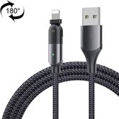 FXCL-WY0G 2,4 A USB naar 8-pins 180 graden roterende elleboog-oplaadkabel, lengte: 1,2 m (grijs)