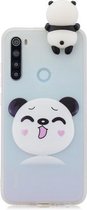 Voor Xiaomi Redmi Note 8T Schokbestendig Gekleurd Geschilderd Liggend Cartoon TPU Beschermhoes (Smiley Panda)