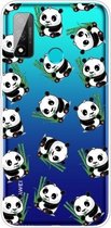 Voor Huawei P smart 2020 Gekleurd tekeningpatroon Zeer transparant TPU beschermhoes (Panda)