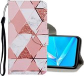 Voor OPPO A9 (2020) Gekleurde tekening patroon Horizontale flip lederen tas met houder & kaartsleuven en portemonnee (marmer)