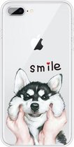 Voor iPhone 8 Plus / 7 Plus Gekleurd tekeningpatroon Zeer transparant TPU beschermhoes (Pinch Dog)