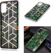 Voor Galaxy A51 Plating Marble Pattern Soft TPU beschermhoes (groen)