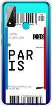 Voor Huawei P Smart 2020 Boarding Card Series Pattern TPU beschermhoes (Parijs)