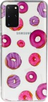 Voor Galaxy S20 + transparante TPU beschermhoes voor mobiele telefoons (donuts)