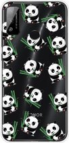 Voor Huawei Honor Play 4T schokbestendig geverfd transparant TPU beschermhoes (panda)