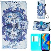 Voor Huawei P30 Lite 3D Schilderen Horizontale Flip Leren Case met Houder & Kaartsleuf & Portemonnee & Lanyard (Cloud Ghost Head)