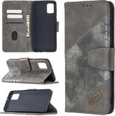 Voor Samsung Galaxy A31 bijpassende kleur krokodil textuur horizontale flip PU lederen tas met portemonnee & houder & kaartsleuven (grijs)