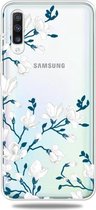 Voor Galaxy A70 3D-patroon afdrukken Extreem transparante TPU-telefoonhoes (Magnolia)