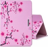 Voor 7 inch Tablet PC Universele Gekleurde Tekening Horizontale Flip PU Lederen Case met Houder & Kaartsleuven (Pruim Bloem)