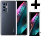 Oppo Find X3 Neo Hoesje Transparant Met Screenprotector - Oppo Find X3 Neo Case Siliconen Hoesje Cover Met Screenprotector - Transparant