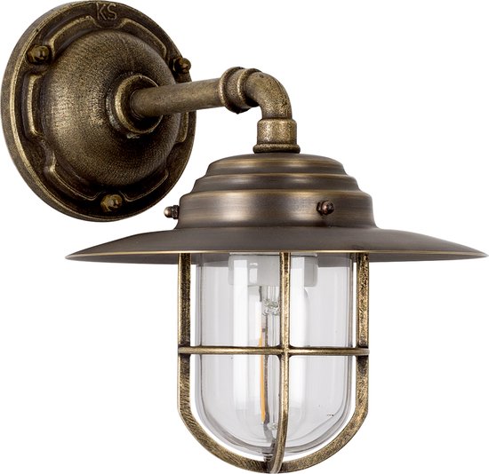 KS Verlichting wandlamp Tours E27 IP44 Klassiek Brons Koper