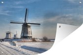 Tuinposter - Tuindoek - Tuinposters buiten - Nederlands winterlandschap - 120x80 cm - Tuin