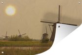 Tuinposters buiten Molen - Zon - Nederland - 90x60 cm - Tuindoek - Buitenposter