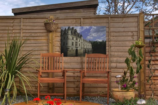 Nuages au-dessus du Kasteel de Chenonceau Poster Jardin 60x40 cm - petit - Toile de jardin / Toile d'extérieur / Peintures d'extérieur (décoration de jardin)