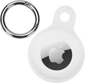 Hoesje Geschikt voor Apple AirTag-Sleutelhanger Houder Siliconen Hoes - Hoes Geschikt voor Apple AirTag Hoesje - Wit