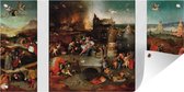 Tuinposter Temptation of Saint Anthony - schilderij van Jheronimus Bosch - 80x40 cm - Wanddecoratie Buiten - Tuinposter - Tuindoek - Schuttingposter - Tuinschilderij