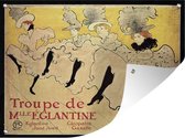 Muurdecoratie buiten Mademoiselle Eglantine's Troupe - Schilderij van Henri de Toulouse-Lautrec - 160x120 cm - Tuindoek - Buitenposter