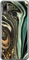 Oppo Find X3 hoesje - Marble khaki - Soft Case Telefoonhoesje - Groen