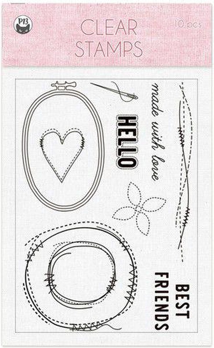 Piatek13 - Clear stamp set Stitched with love 01 P13-SWL-30 A6