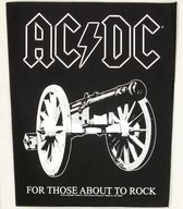 AC/DC For Those About To Rock Motief Grote Rugpatch Zwart/Wit