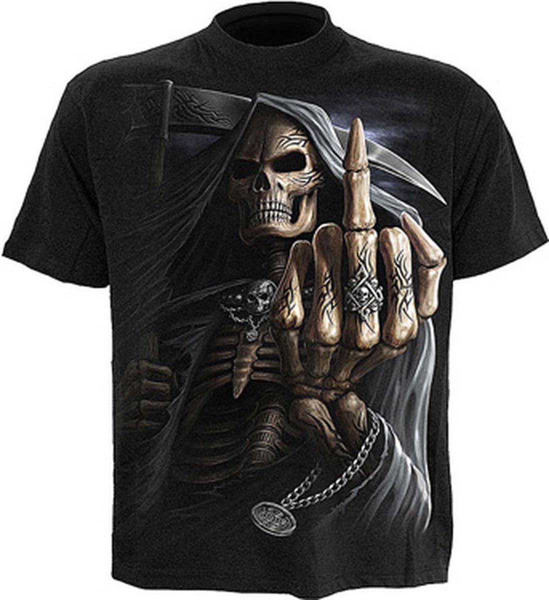 Spiral - BONE FINGER Heren Tshirt - S - Zwart
