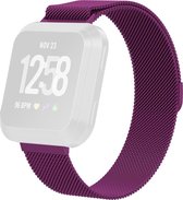 By Qubix - Fitbit Versa 1 / 2 & Lite milanese bandje (Small) - Paars - Fitbit versa bandjes