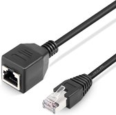 By Qubix internetkabel - Netwerk internet verlengkabel CAT - RJ45 female to male - 1.5 meter zwart - UTP kabel