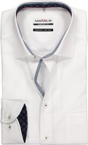 MARVELIS comfort fit overhemd - wit (contrast) - Strijkvrij - Boordmaat: 45
