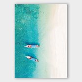 Poster Beach Boats - Papier - Meerdere Afmetingen & Prijzen | Wanddecoratie - Interieur - Art - Wonen - Schilderij - Kunst