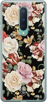 OnePlus 8 hoesje siliconen - Bloemen flowerpower | OnePlus 8 case | multi | TPU backcover transparant