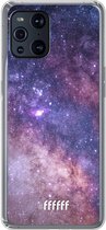 6F hoesje - geschikt voor OPPO Find X3 Pro -  Transparant TPU Case - Galaxy Stars #ffffff