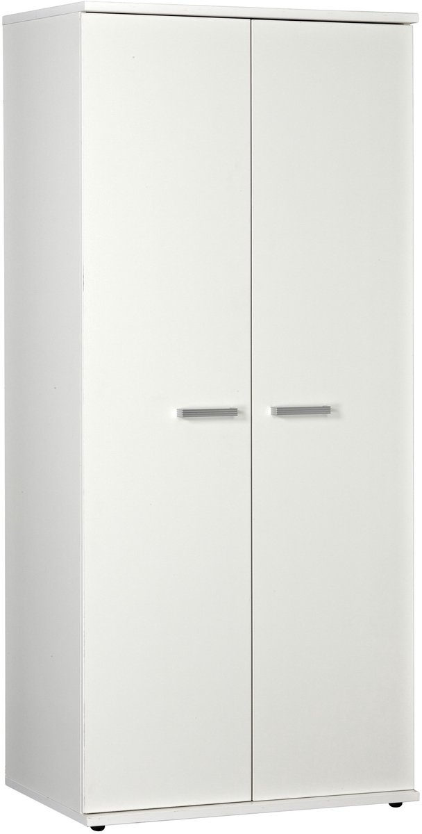 Kledingkast 2 Deurs - 187 x 83 x 58cm - Wit - Hoeven