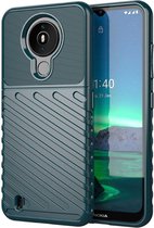 Nokia 1.4  Hoesje Twill Thunder Texture Back Cover Groen